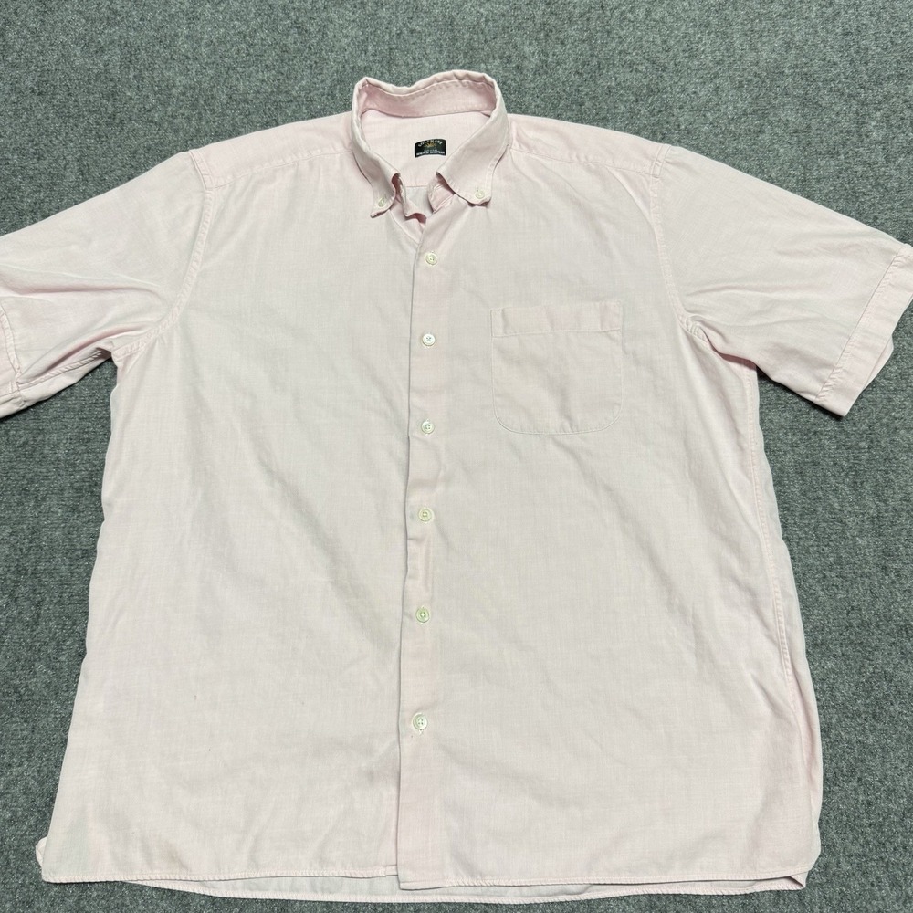 Maus & Hoffman Shirt Mens Large Pink Short Sleeve Italy Solemare